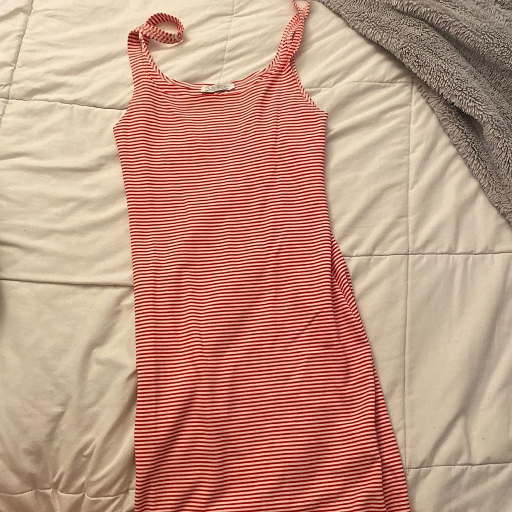 MIDI dress. Stripped. Red/white. Stretchy